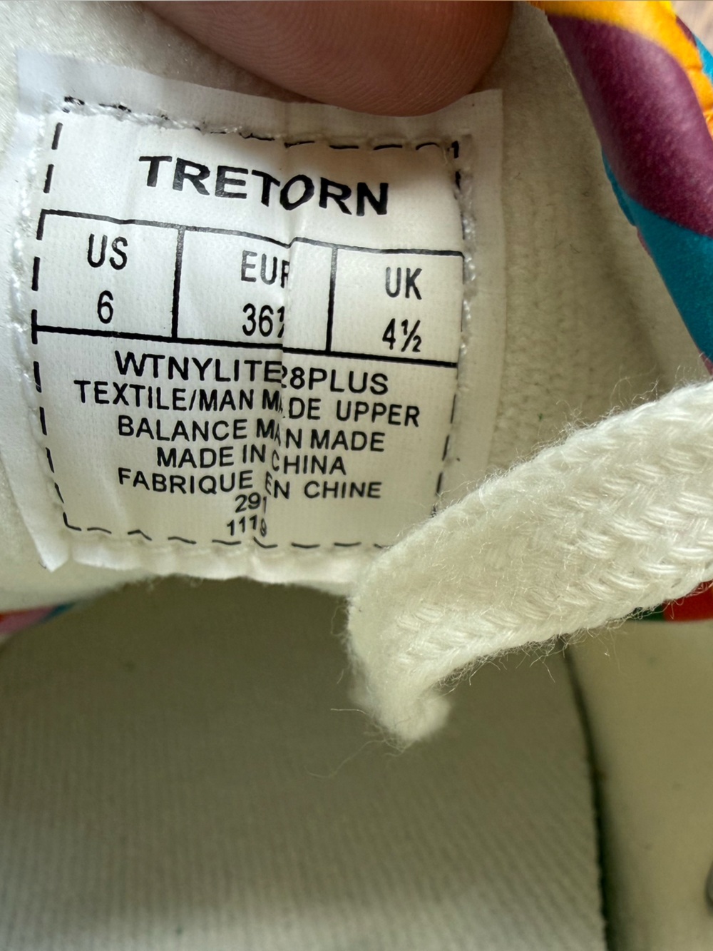 NEW Tretorn White Nylite Plus Rainbow Canvas Sneakers Women’s Sz 6 - Picture 10 of 11